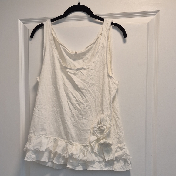 J. Crew Tops - J. Crew Cream Ruffle Tank Top